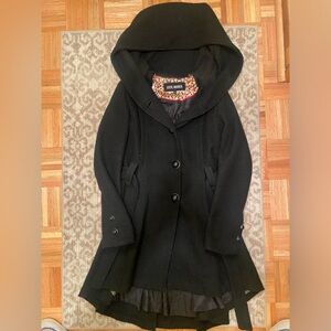 Steve Madden Women’s Coat – Single Breasted Wool Peacoat with Oversized Hood